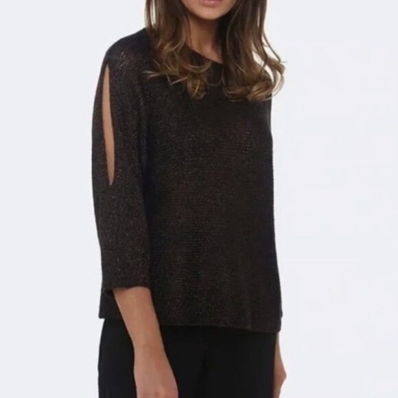 Eileen Fisher Organic Linen Blend Split-Sleeve Sweater - Picture 1 of 11